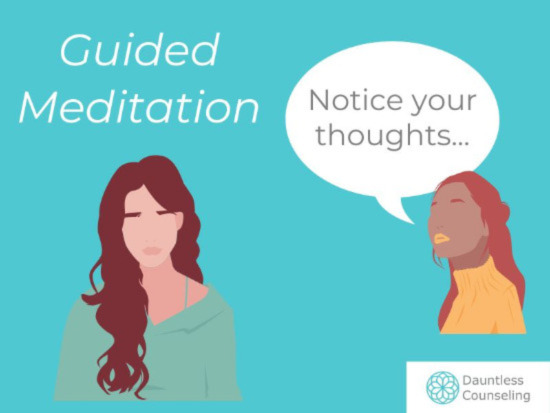 Guided Meditation - One woman telling another woman, "Notice your thoughts..."
