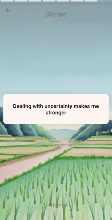 OCD.app Thought - "Dealing with uncertainty makes me stronger."